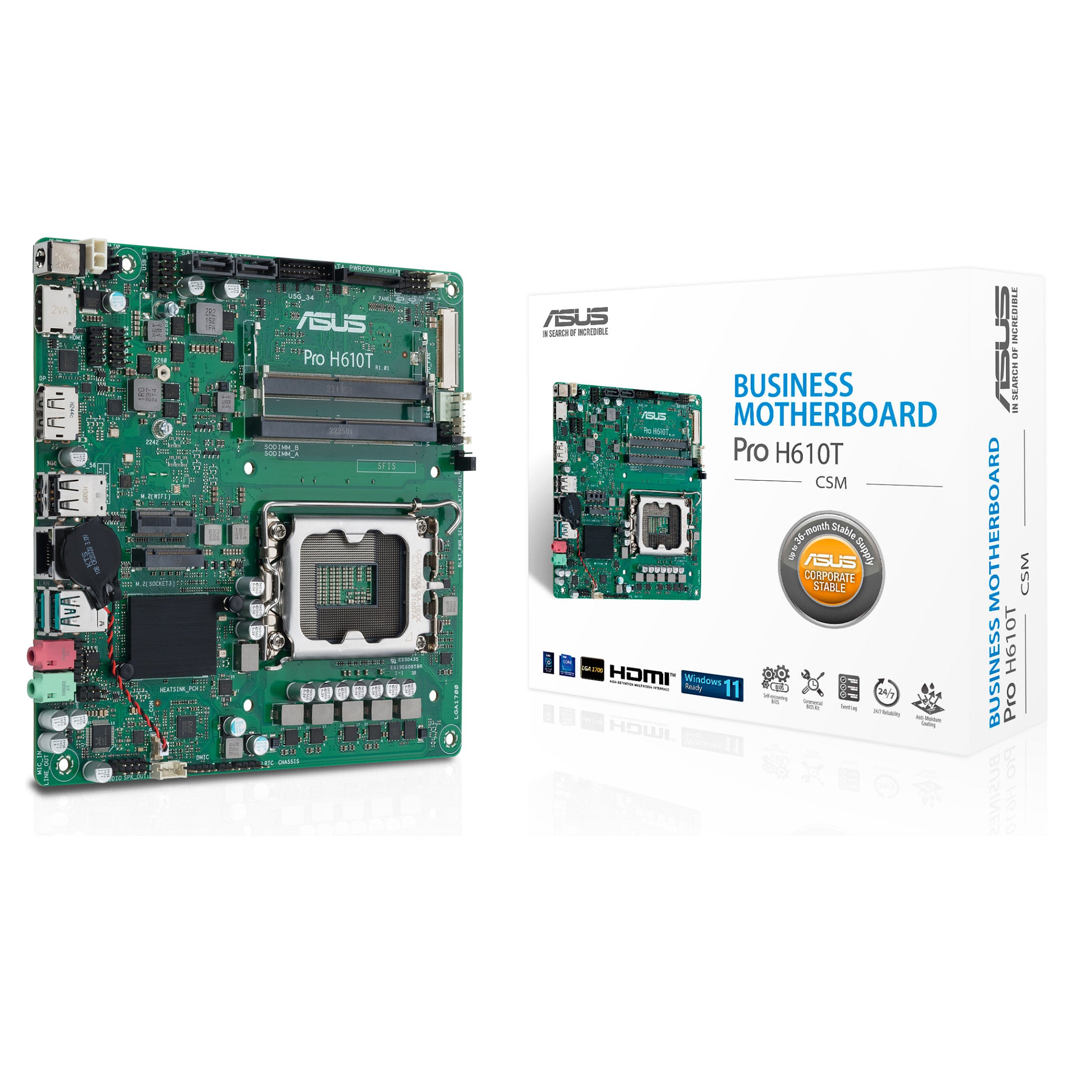 1700 ASUS PRO H610T-CSM mITX - ASUS